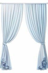 Aufkleber - Blue ruffled curtains with a pair of curtains. Perfect for adding a touch of elegance to any room