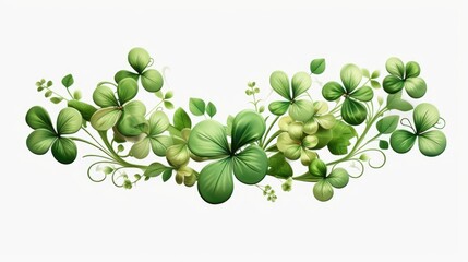 Aufkleber - A bunch of green clovers on a white background. Perfect for St. Patrick's Day designs and celebrations
