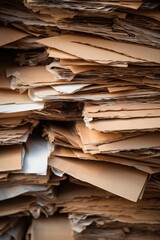 Poster - A pile of brown paper sitting on top of a table. This versatile image can be used for various creative projects