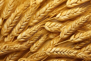 Poster - A close up view of a bunch of wheat. This image can be used to represent agriculture, harvest, or natural beauty