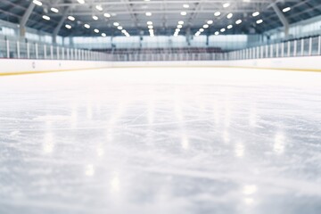 Wall Mural - A brightly illuminated hockey rink, perfect for sports enthusiasts and hockey lovers. Ideal for sports-themed designs and marketing materials