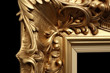 Poster - A gold picture frame with an ornate design. Perfect for showcasing your favorite photos or artwork