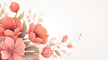 Poster - A beautiful bouquet of pink flowers on a clean white background. Perfect for adding a touch of elegance and beauty to any project or design