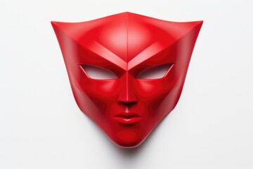 Poster - A red mask is depicted on a clean white background. This versatile image can be used for various purposes