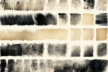 Poster - A diverse collection of large black and white paint strokes. Perfect for adding artistic and abstract elements to designs