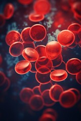 Poster - Red blood cells flowing through a vein. Ideal for medical or scientific illustrations
