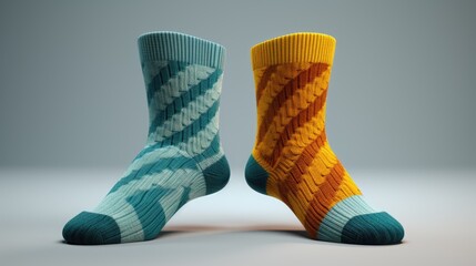 Poster - Socks placed on a table, suitable for various concepts and themes