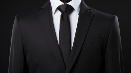 Aufkleber - A professional man dressed in a suit and tie against a black background. Suitable for business-related concepts and presentations