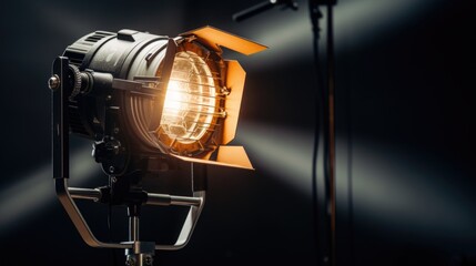 Poster - A close-up view of a light on a pole. This image can be used to depict urban environments, street lighting, or outdoor settings