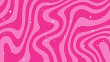 4k Bright Hot Pink Magenta Wavy Animated Fluid Background. Seamless Looping. Little White Sparkle Burst. Cute Light Banner For Girls Princess Design. Doll Style Party. Sale Funny Childish Wallpaper