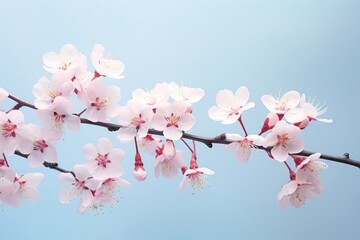 Aufkleber - A detailed view of a tree branch covered in beautiful flowers. Perfect for nature enthusiasts and botanical illustrations
