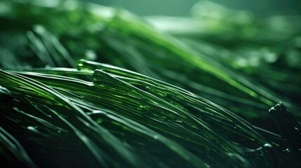 Poster - A close-up view of a bunch of vibrant green grass. Perfect for adding a touch of nature to any project