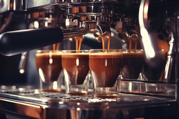 Poster - Coffee being poured into a cup. Great for illustrating the process of making and enjoying a hot cup of coffee