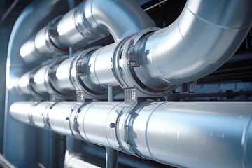 Poster - A network of interconnected pipes. Versatile image for various industries and concepts
