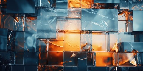 Aufkleber - A close-up view of a fire burning in a building. This intense and dangerous scene captures the destructive power of fire.