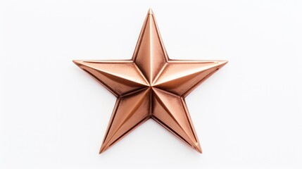 Poster - A shiny metal star placed on a clean white background. Perfect for adding a touch of elegance to any design