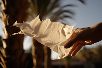Poster - A person holding a piece of paper in their hand. Suitable for various uses