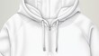 A white hoodie with a zipper on it. Suitable for casual wear or athletic activities