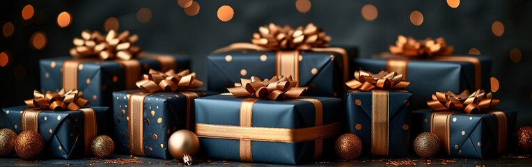Gift Wrapped in Gold and Blue: A Festive Present for the Holidays Generative AI
