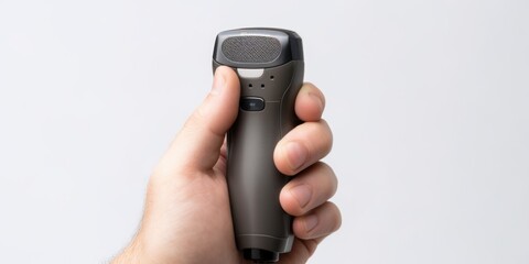 Aufkleber - A person holding a remote control. Ideal for illustrating technology, entertainment, or home automation concepts
