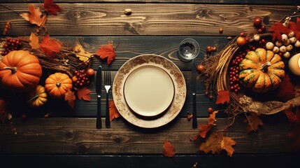 Aufkleber - A simple and classic place setting featuring a plate, fork, and knife. Perfect for restaurant menus, food blogs, and kitchen-related designs