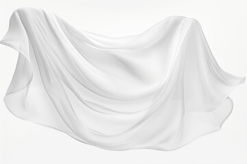 Poster - A white cloth floating gracefully in the air. Suitable for various uses