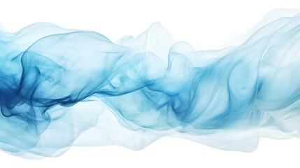 Poster - Close-up view of blue smoke on a white background. Suitable for various uses