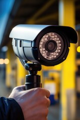 Poster - A person holding a camera in their hand. Suitable for photography-related projects