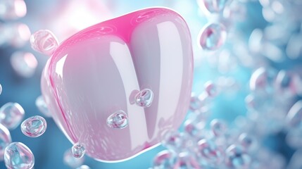 Poster - A pink object is floating in a pool of water. This versatile image can be used for various purposes