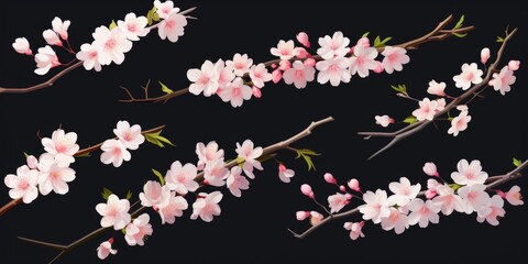 Poster - Close up of a bunch of flowers on a tree. Can be used to add a touch of nature and beauty to any design