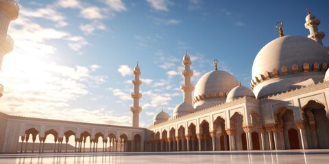 Poster - A large white building with numerous domes, perfect for architectural and travel projects