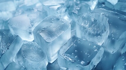 Poster - A pile of ice cubes stacked on top of each other. Versatile image for various uses