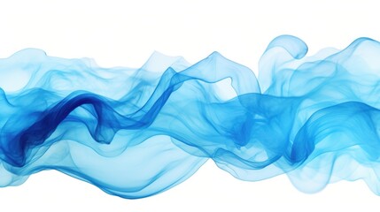 Poster - Blue smoke captured in a close up shot against a clean white background. Perfect for adding a touch of mystery and intrigue to your designs or presentations