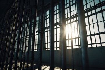 Poster - Sunlight shining through the windows of a building. Perfect for architectural and interior design concepts
