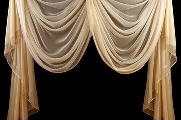 Poster - A curtain with sheers hanging from its sides. Can be used to create an elegant and airy atmosphere