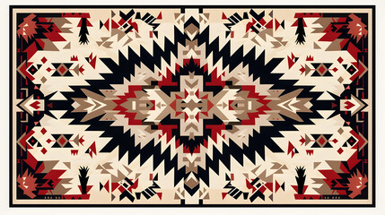 Wall Mural - Native American Ethnic style abstract Navajo geometric tribal vector seamless pattern background