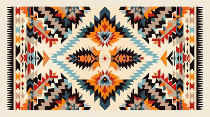 Wall Mural - Native American Ethnic style abstract Navajo geometric tribal vector seamless pattern background