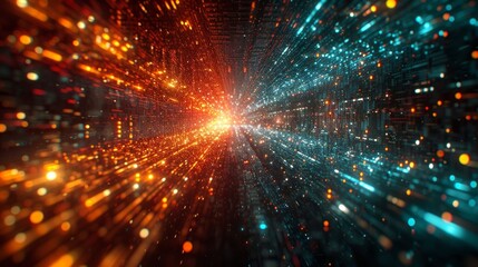 Poster - Discover the cybernetic matrix where modern algorithms and high-speed connectivity shape a visually striking digital landscape, propelling us into a future of  innovation.