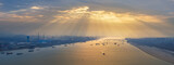 Fototapeta  - crepuscular rays over the Yangtze River