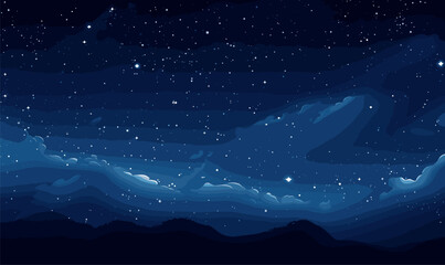 Starry Sky with Milky Way vector simple 3d smooth isolated illustration
