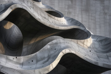 Poster - Abstract parametric concrete facade. Background image. Created with Generative AI technology