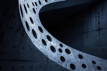Poster - Abstract parametric concrete facade. Background image. Created with Generative AI technology