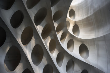Poster - Abstract parametric concrete facade. Background image. Created with Generative AI technology