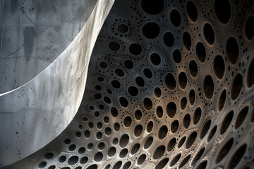 Poster - Abstract parametric concrete facade. Background image. Created with Generative AI technology