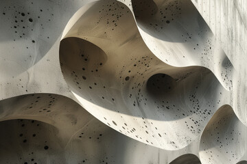 Poster - Abstract parametric concrete facade. Background image. Created with Generative AI technology