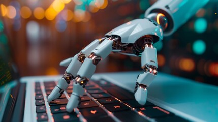 Aufkleber - Experience the future of productivity with our AI chatbot, equipped with robotic hands for  laptop operation and workflow management.