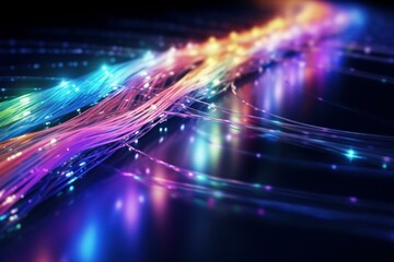 Poster - Efficient Optic cable internet connection. Digital data. Generate Ai