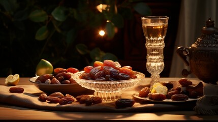 Savor the moments of togetherness during Ramadan with the timeless charm of dates and almonds.