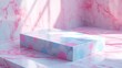 A marble slab with a fun pink and blue polka dot, like a bubble gum. The marble texture is bouncy and playful, creating a sense of fun and whimsy. 