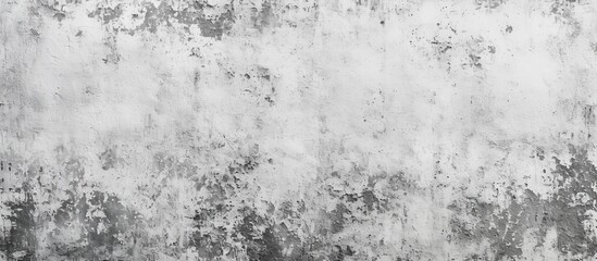 Poster - A freezing black-and-white photo of a concrete wall, capturing the pattern and texture, contrasting with the natural landscape of frost-covered grass and plants in the background.